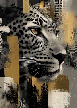 Black And Gold Leopard Collage