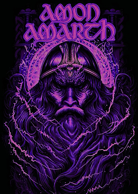 Amon Amarth Viking Warrior Purple Art