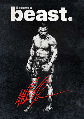 Inspirational Boxing Poster – Become a Beast