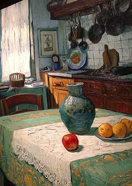 Still Life with Vase and Fruit