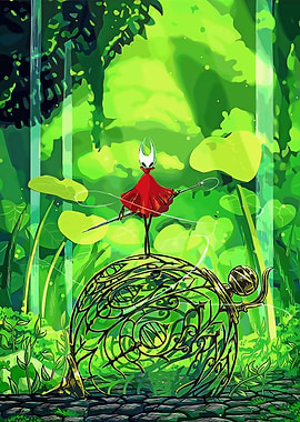 Hornet from Hollow Knight in Greenpath