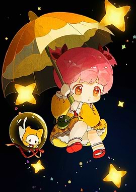 Cute Girl Star Umbrella