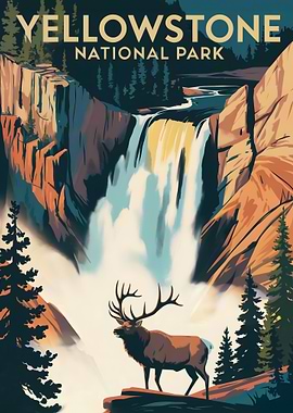 Yellowstone National Park Vintage Poster