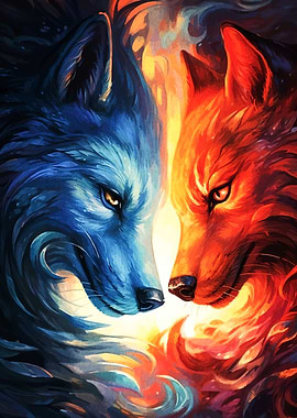 Fire and Ice Wolves