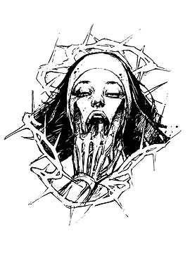 Distorted Nun Portrait