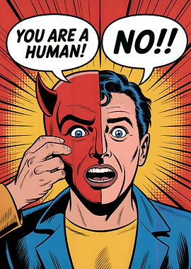 Devil Mask Reveal Pop Art