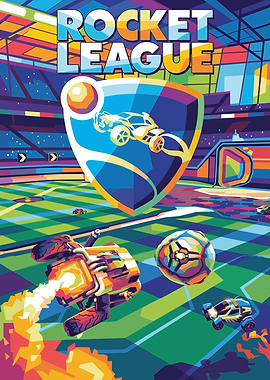Rocket League Colorful Arena Illustration