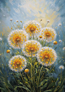 Dandelion Field Painting