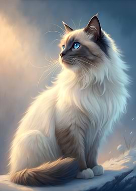 Elegant Ragdoll Cat Portrait