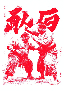 Red Sumo Wrestling Illustration