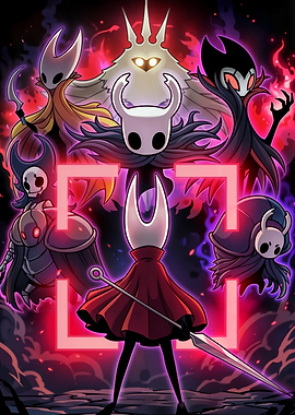 Hollow Knight Characters Group Illustration
