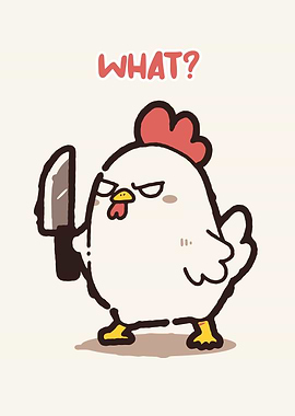 Angry Chicken with Knife