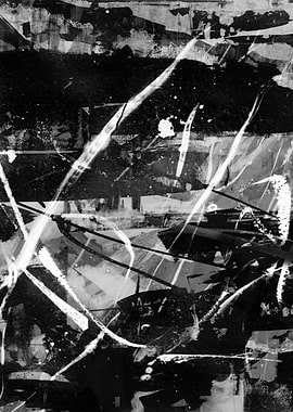 Abstract Black and White Painting