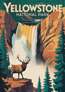 Yellowstone National Park Vintage Poster