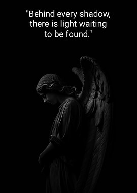 Angel statue with inspirational quote
