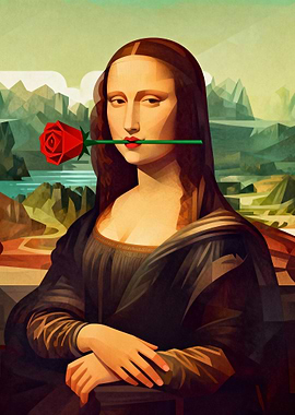 Mona Lisa with Rose