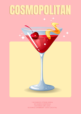 Cosmopolitan Cocktail Illustration