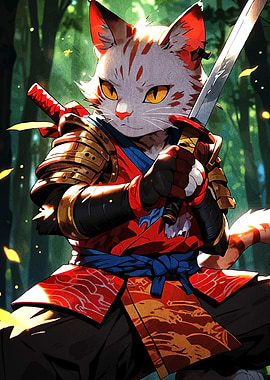 Samurai Cat Warrior