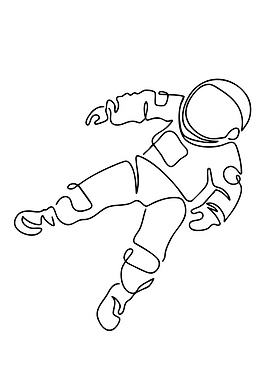 Astronaut One-Line Art