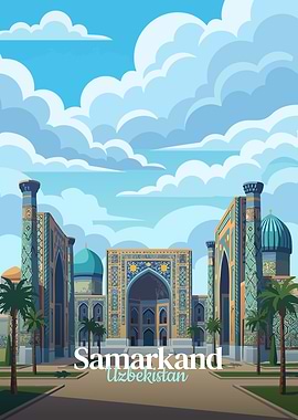 Samarkand, Uzbekistan Travel Poster