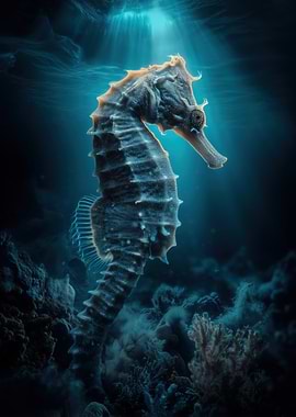 Seahorse in Ocean Depth