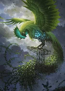 Verdant Phoenix on Overgrown Tower