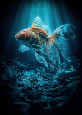 Goldfish in Polluted Water