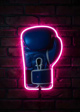Boxing Glove Neon Sign on Brick