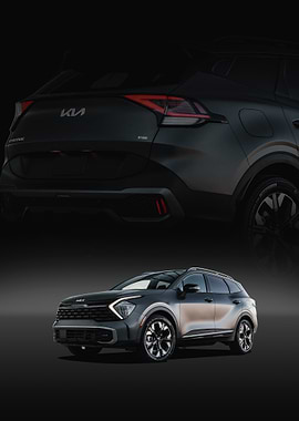 Kia Sportage SUV on Black Background