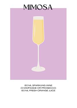 Mimosa Cocktail Recipe Illustration