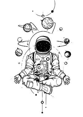 Meditating Astronaut in Space