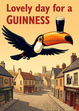 Guinness Toucan over Irish Town