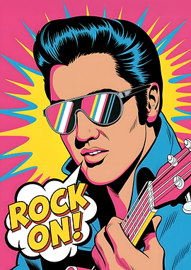 Elvis Presley Rock On Pop Art