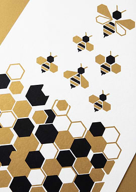 Geometric Bees and Honeycomb Pattern