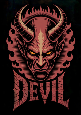 Devil Face Illustration