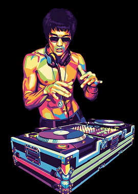 Bruce Lee DJ Pop Art