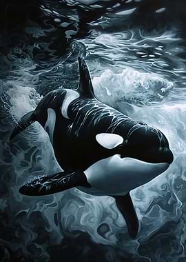 Orca in the Ocean Painting