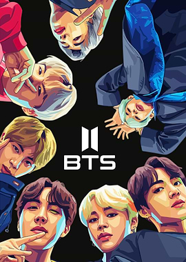 BTS Group Portrait Digital Art