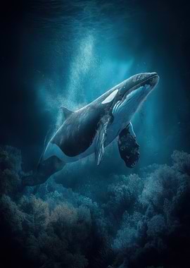 Orca in the Deep Blue Sea