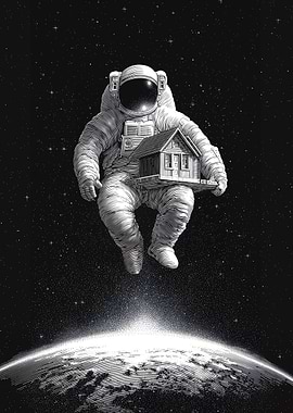 Distant Memories - An Astronaut Holding House in Space