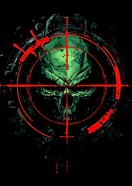 Green Skull with Red Crosshair