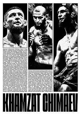 Khamzat Chimaev MMA Fighter Portrait