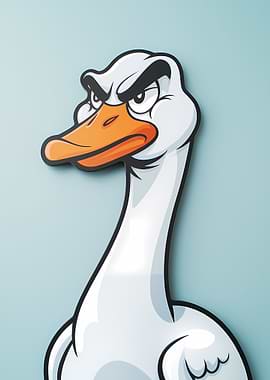 Angry Cartoon Swan