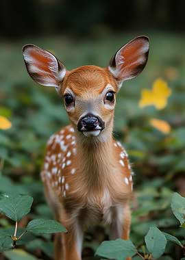 Adorable Fawn Portrait in Natural Setting