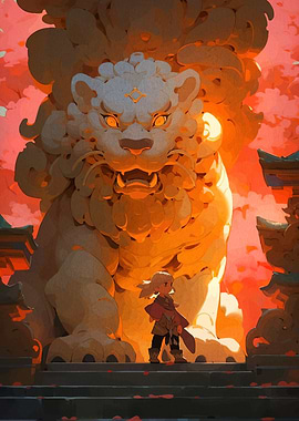 Guardian Lion and Child