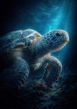Sea Turtle Underwater
