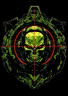 Cyberpunk Skull with Target Sight