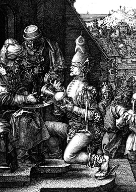 Pilate Washing His Hands Albrecht Durer Engraving