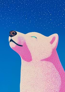 Pink Bear Stargazing