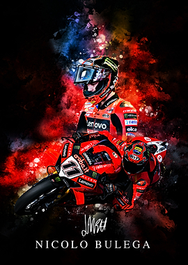 Nicolo Bulega Motorcycle Racing Portrait